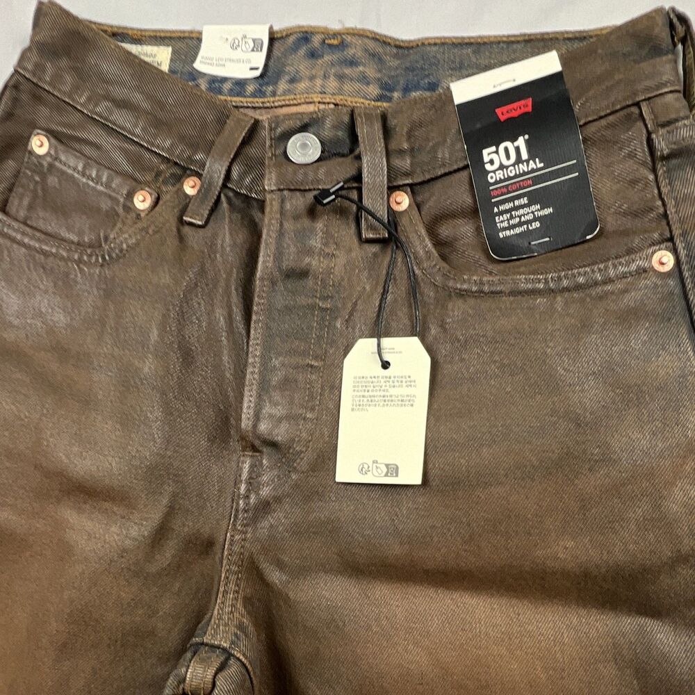 Levi's Premium 501 Original Coated Women’s Straight Jeans Button Fly 26x30 $108
